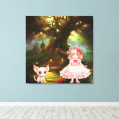 Premium - omgepakt canvas (glanzend) afdruk (Insitu (Houten vloer))