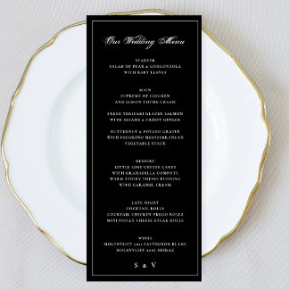 Premium omhuld | Elegant Monogram Weddenschap Menu