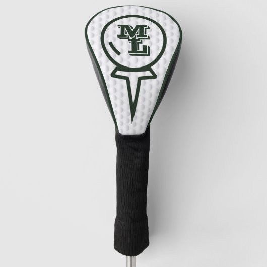 Premium ontwerp - gepersonaliseerd monogram (groen golfheadcover (Voorkant)