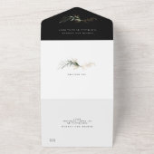 Premium onyx Black Eucalyptus Wreath Weddenschap All In One Uitnodiging (Buitenkant)