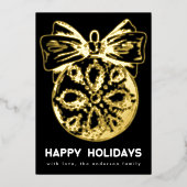 Premium Onyx Golden Ornament | FotoHappy Folie Feestdagenkaart (Voorkant)