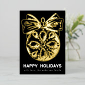 Premium Onyx Golden Ornament | FotoHappy Folie Feestdagenkaart (Staand Voorkant)