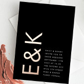 Premium onyx Ultra Monogram Weddenschap met ROOS G Folie Uitnodiging