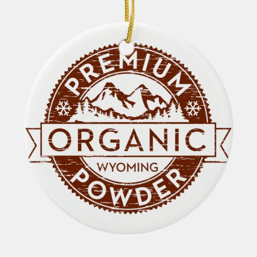 Premium Organic Wyoming Powder Keramisch Ornament (Voorkant)