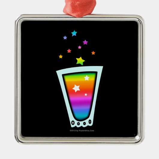Premium ORNAMENS - RAINBOW SHOT GLASS Metalen Ornament (Voorkant)