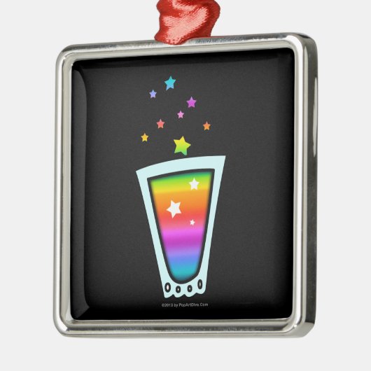 Premium ORNAMENS - RAINBOW SHOT GLASS Metalen Ornament (Links)