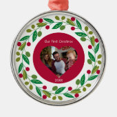Premium Ornament - Onze Eerste Kerstmis - Foto/Dat (Voorkant)