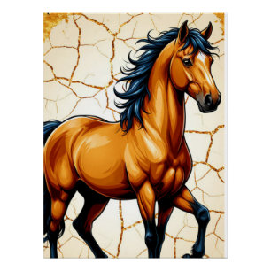 Premium Paard Elegante Hengst Wandschildering Perfect Poster