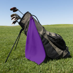 Premium Paarse golfhanddoek met clip