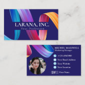 Premium Paarse Roze Blauw Moderne webdesigner Visitekaartje (Voorkant / Achterkant)