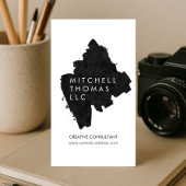 Premium Painted Black Brush Strokes Creatief Visitekaartje