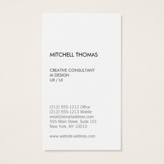 Premium Painted Black Brush Strokes Creatief Visitekaartje (Achterkant)