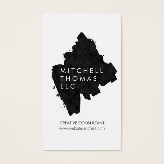 Premium Painted Black Brush Strokes Creatief Visitekaartje (Voorkant)