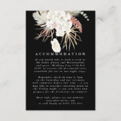 Premium - pampas grass Floral Black Elegant Weddin Informatiekaartje (Voorkant)