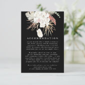 Premium - pampas grass Floral Black Elegant Weddin Informatiekaartje (Staand voorkant)