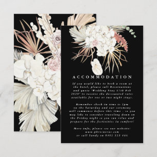 Premium - pampas grass Floral Black Elegant Weddin Informatiekaartje