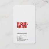 Premium pareaal minimalistisch, gedurfd rood wit visitekaartje (Voorkant)