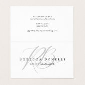 Premium Parel Exclusief Uniek Modern Monogram Visitekaartje (Buitenkant ongevouwen)