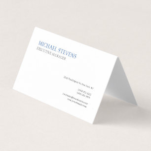 Premium Parel Modern Eenvoudig Blauw Wit Visitekaartje