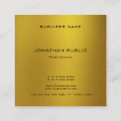 Premium Parelbruine Sjabloon met elegante goudlook Vierkante Visitekaartje (Achterkant)