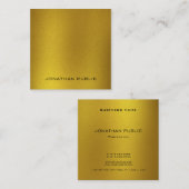 Premium Parelbruine Sjabloon met elegante goudlook Vierkante Visitekaartje (Voorkant / Achterkant)