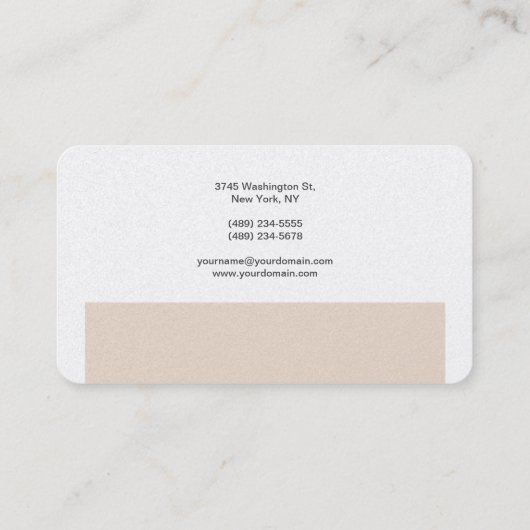 Premium - parelkleurig - moderne legant visitekaartje (Achterkant)