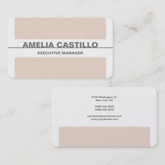 Premium - parelkleurig - moderne legant visitekaartje (Voorkant / Achterkant)