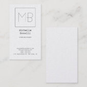 Premium - Parelwit elastisch uniek monogram Visitekaartje (Voorkant / Achterkant)