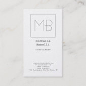 Premium - Parelwit elastisch uniek monogram Visitekaartje (Voorkant)