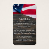 Premium patriottic Memorial Funeral Prayer Kaart (Achterkant)