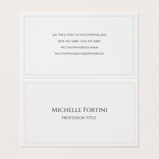 Premium Pearl Elegant Plain Eenvoudige Minimalist Visitekaartje (Buitenkant ongevouwen)