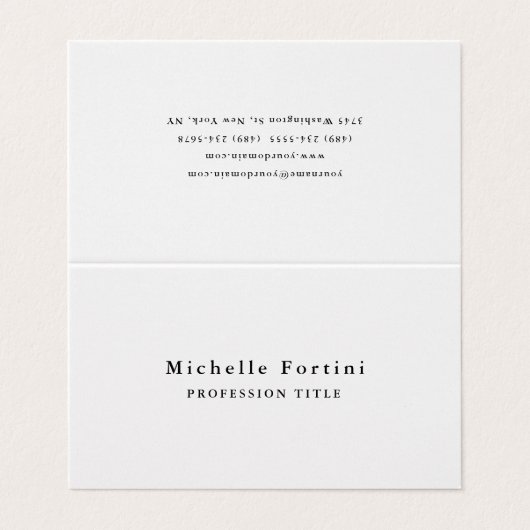 Premium Pearl Elegant Plain Minimalist Visitekaartje (Buitenkant ongevouwen)