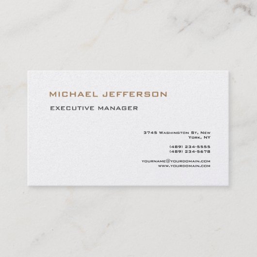 Premium - Pearl Modern Eenvoudig minimalistisch Visitekaartje (Voorkant)