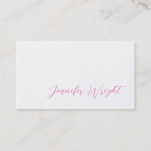 Premium Pearl Professional Minimalistische Kalligr Visitekaartje (Voorkant)