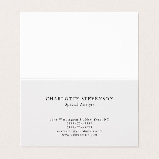 Premium Pearl Trendy Professional Plain Minimalist Visitekaartje (Buitenkant ongevouwen)