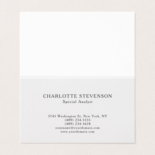 Premium Pearl Trendy Professional Plain Minimalist Visitekaartje (Buitenkant ongevouwen)