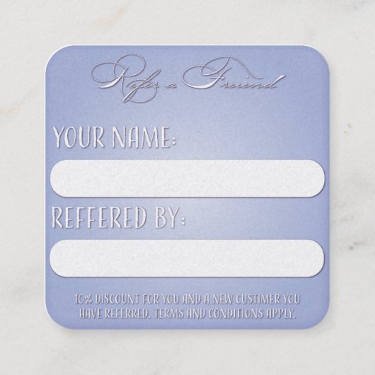 Premium Pearlescent 10% korting voor jou en een vr Aanbevelingskaartje (Achterkant)