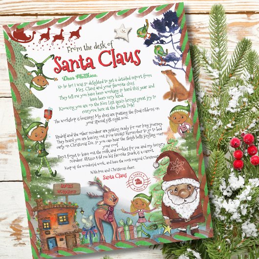 Premium Personalized Watercolor Letter from Santa