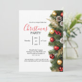 Premium Pine & Gold Office Christmas Party Gala Kaart (Staand voorkant)