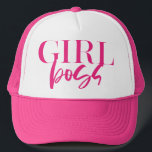 Premium Pink | Meisje Baas | Modern Ultra Trucker Pet<br><div class="desc">GIRL BOSS - modern,  leuk,  trendy en krachtig ***Voor extra zazzle kantoorbenodigdheden,  adverteren of koopwaar om dit punt aan te passen,  te contacteren gelieve ons door het ontwerpercontact op onze zazzle homepage.</div>