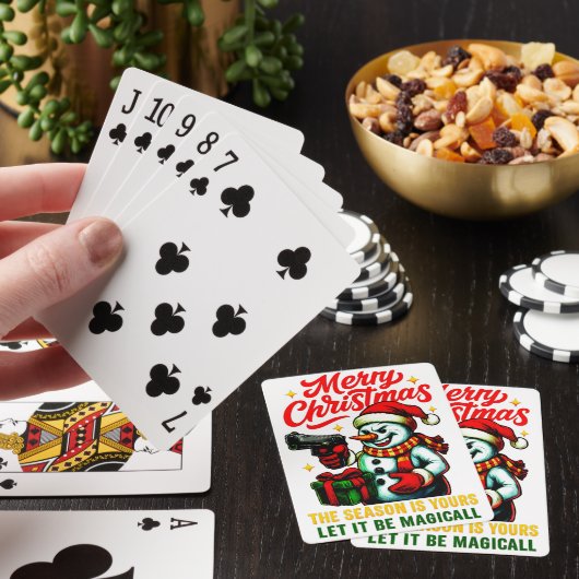 Premium Poker Speelkaarten Kerstsneeuwman (Insitu)