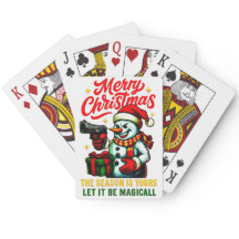 Premium Poker Speelkaarten Kerstsneeuwman