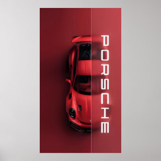 Premium PORSCHE Wall Poster Art voor Thuis & Kanto
