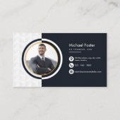 Premium Professional Dark Minimalist QR-code Visitekaartje (Achterkant)
