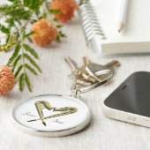 Premium Quality Romantic Heart Saxophone Sleutelha Sleutelhanger (Zijkant)