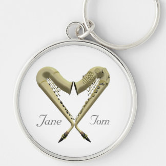Premium Quality Romantic Heart Saxophone Sleutelha Sleutelhanger