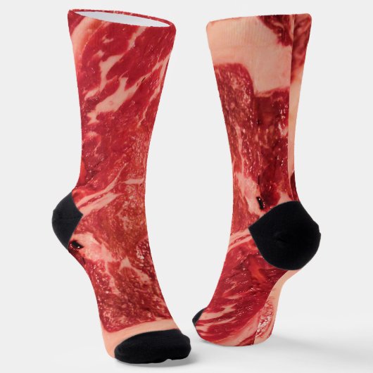 Premium Rauw Rood Vlees | Gemarmerde Steak Macro F Sokken (Gebogen)