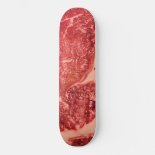 Premium Rauw Rood Vlees Marmerme Foto van Steak Skateboard