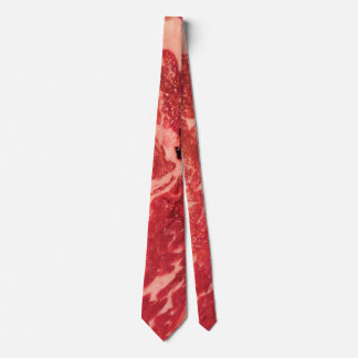 Premium Rauw Rood Vlees | Marmerme Foto van Steak Stropdas