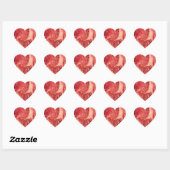 Premium rauw rood vlees | Marmermeis Macro Foto Hart Sticker (Vel)
